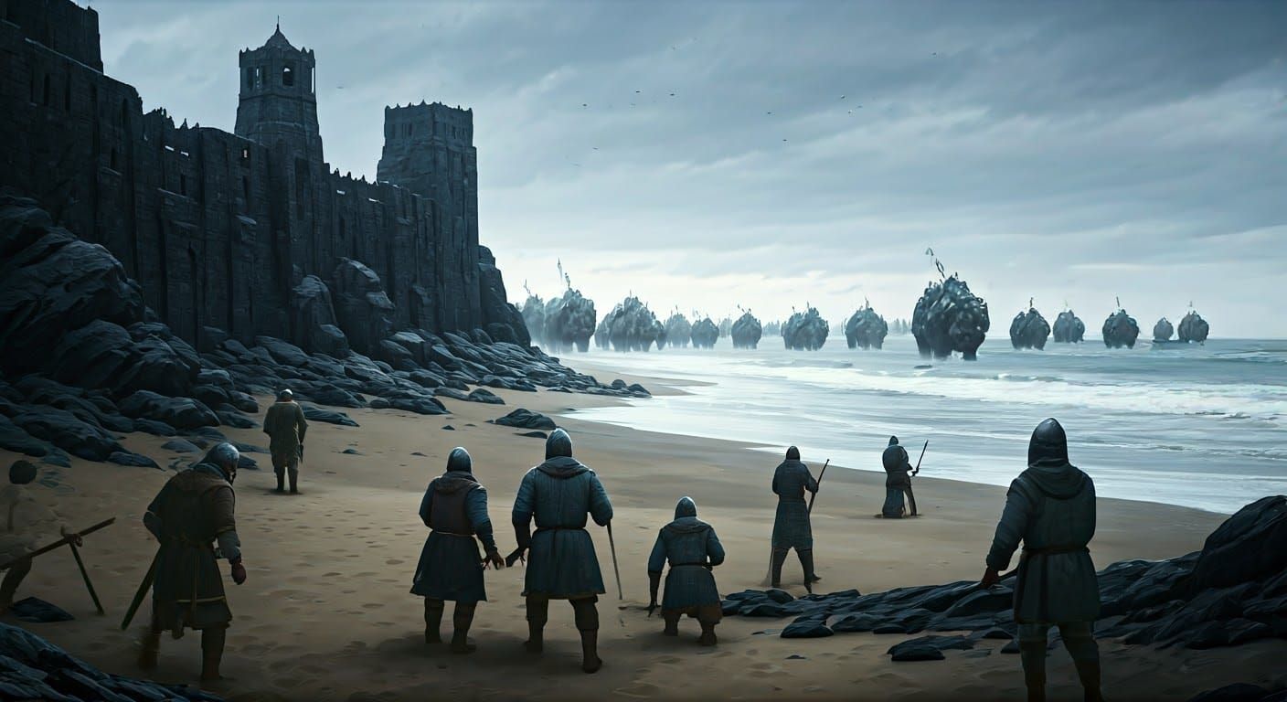 Medieval Soldiers Flee to Fortified Beach Strongholds