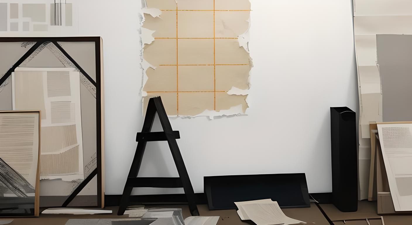 Abstract Collage with Vellum Paper and Fabric