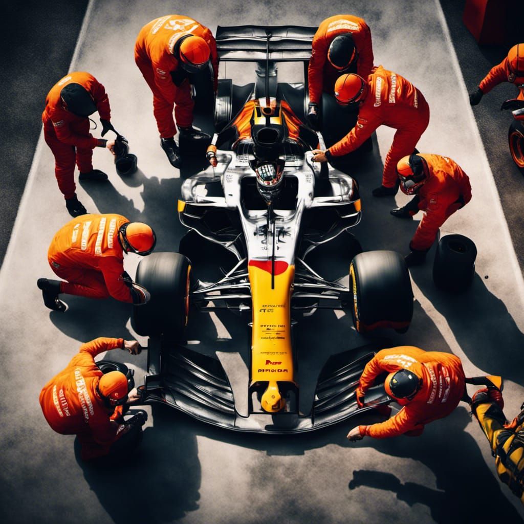Formula 1 Pit Stop: Racing Team Tire Change