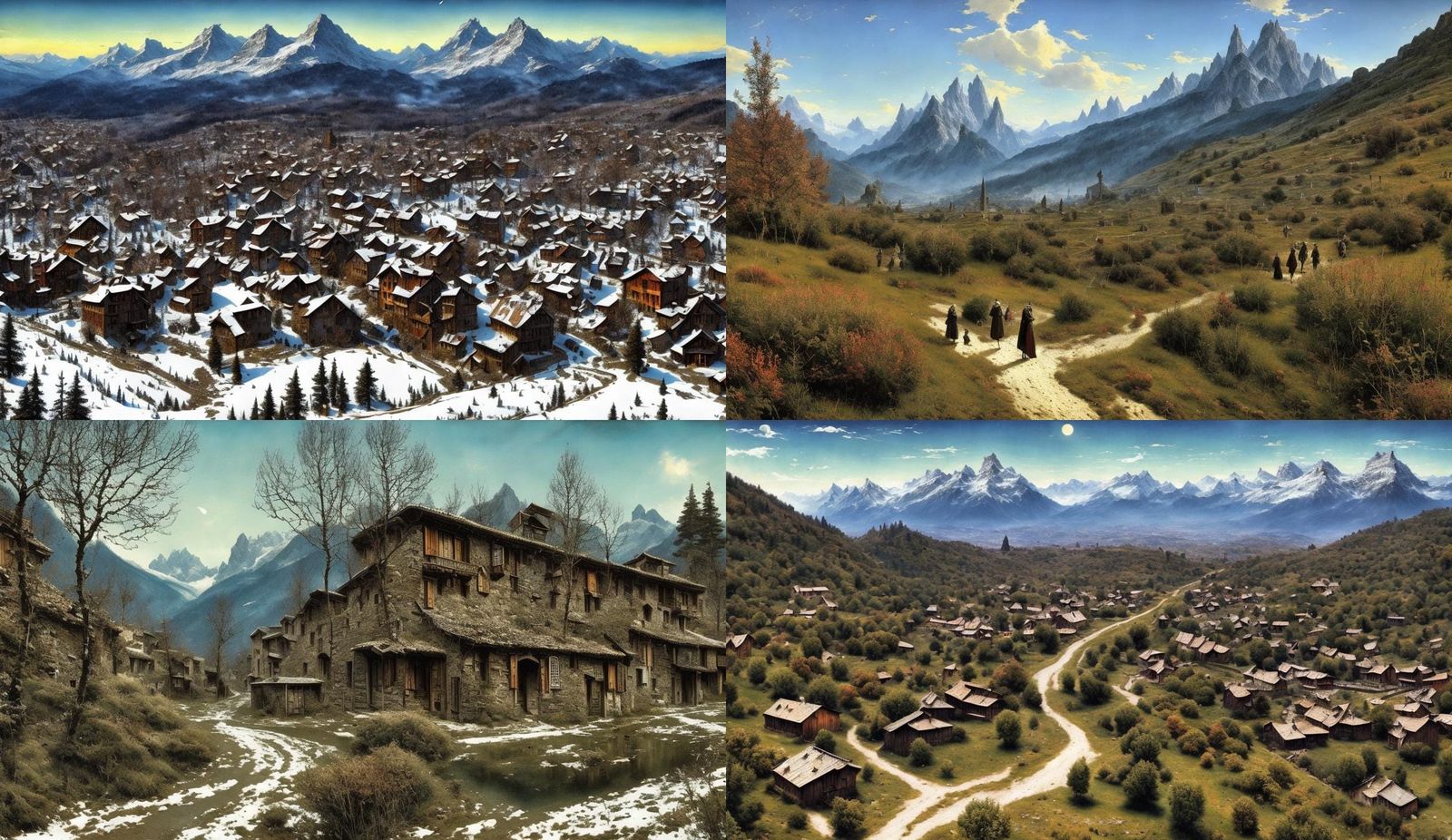 Pyrenees Mountain Town Inspired by Romanticism
