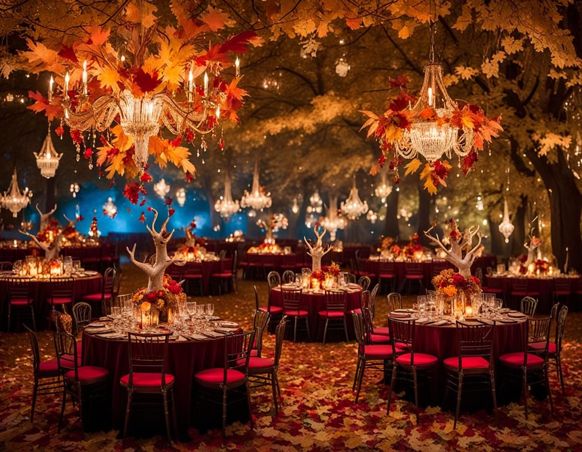 Enchanted Autumn Masquerade in Forest Ballroom