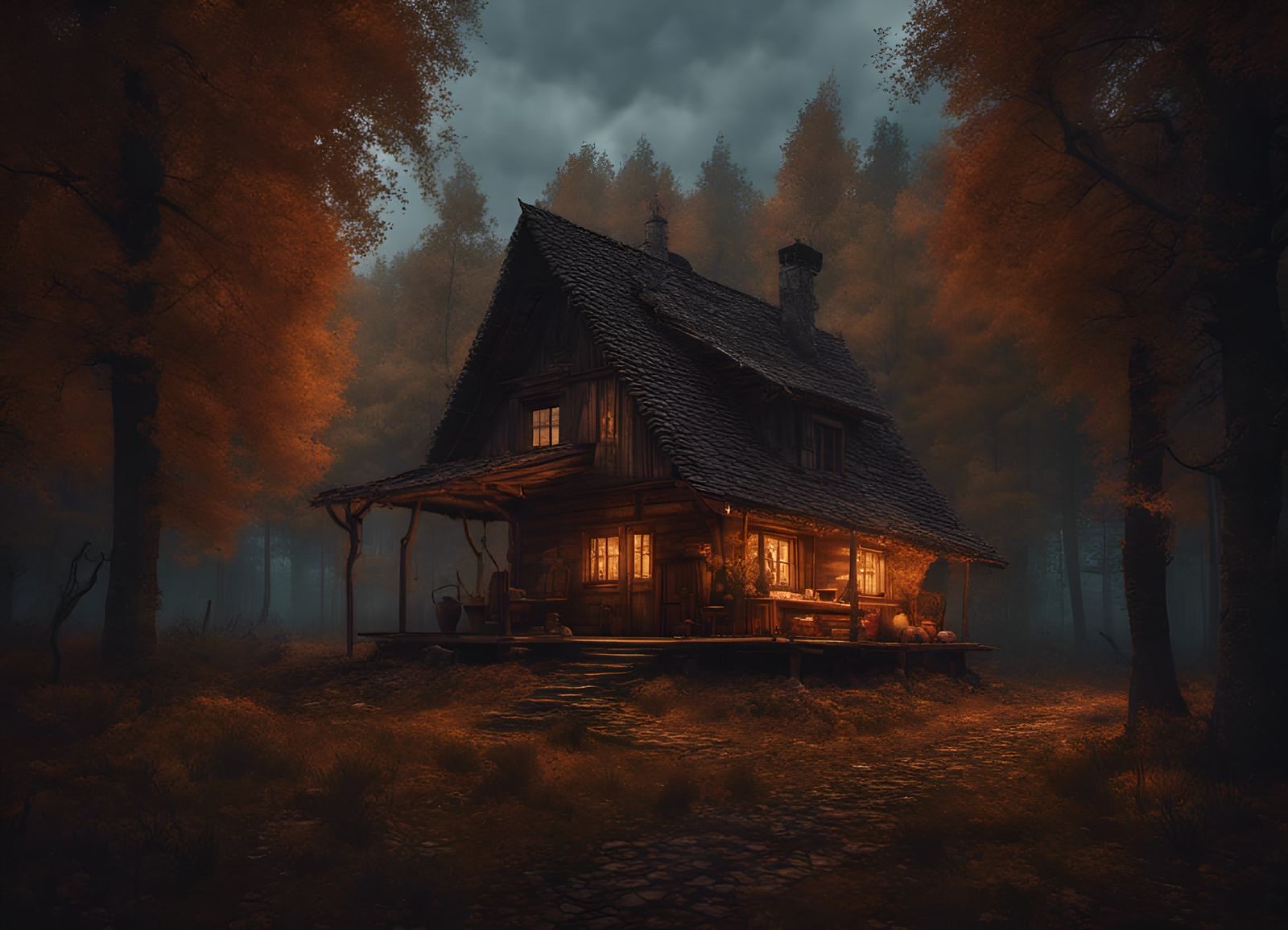 Cozy Cabin in Autumnal Slavic Countryside