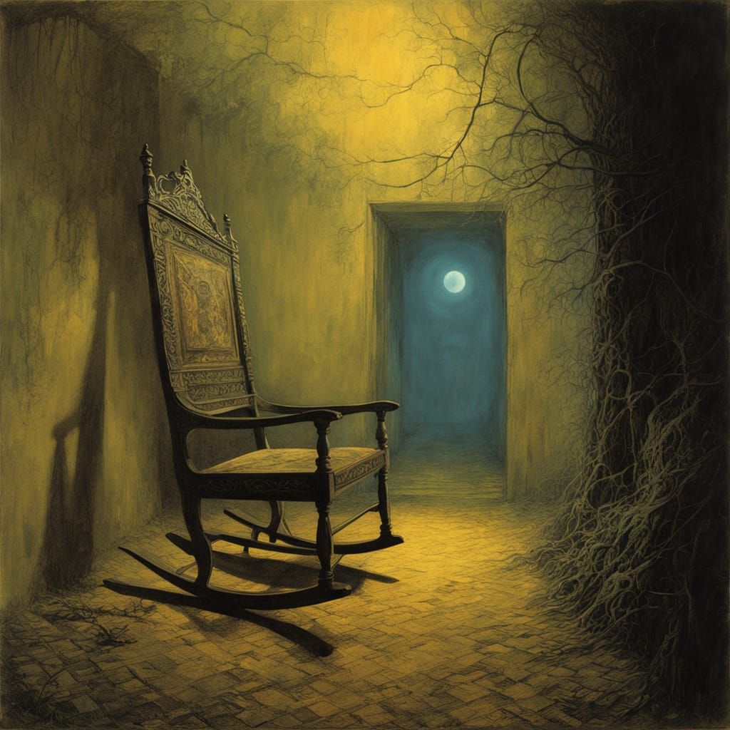 Haunted Victorian Mansion Porch in Bauhaus Minimalist Style