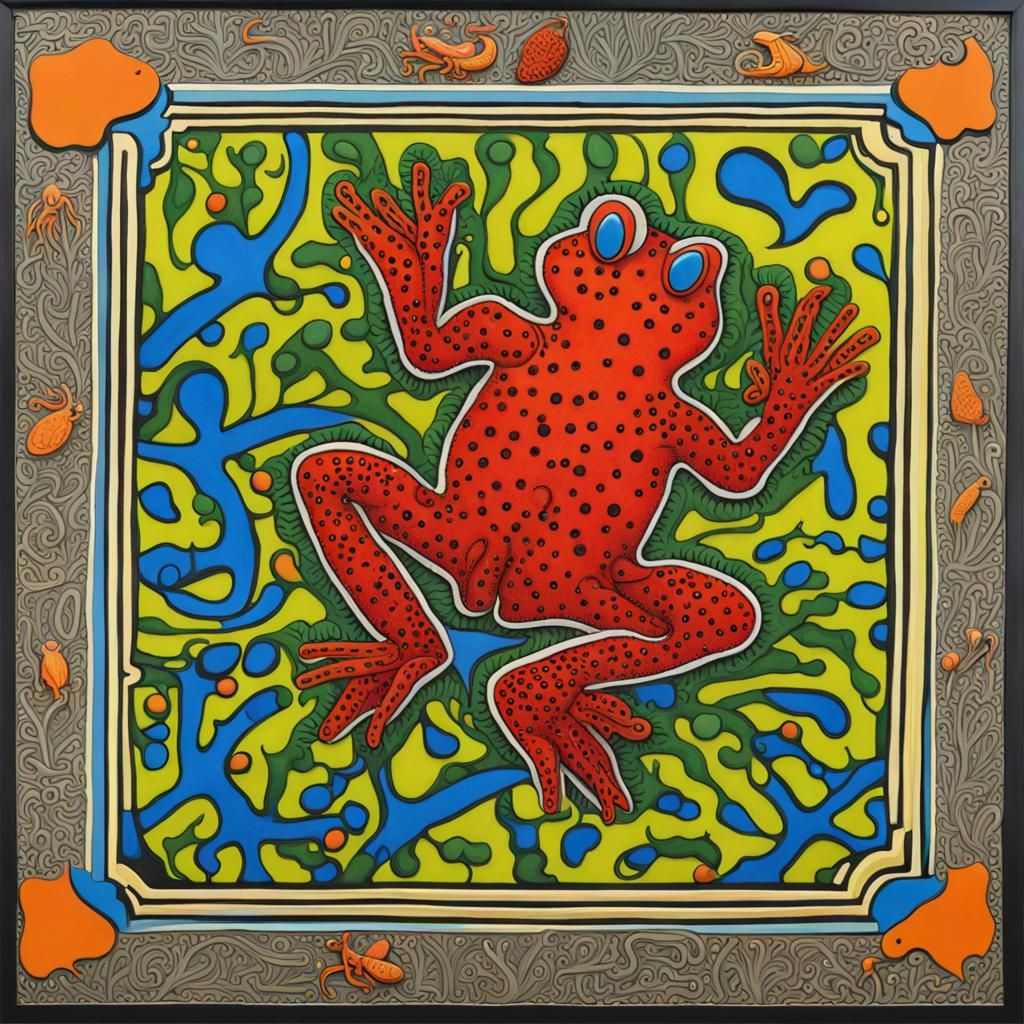 Cowan's Mantella in Detailed Pop Art Style