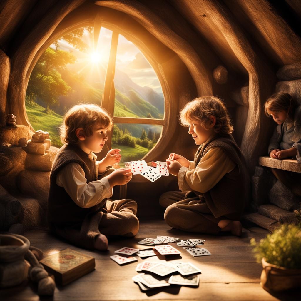 Hobbit Children's Card Game in Sunny Hobbit House