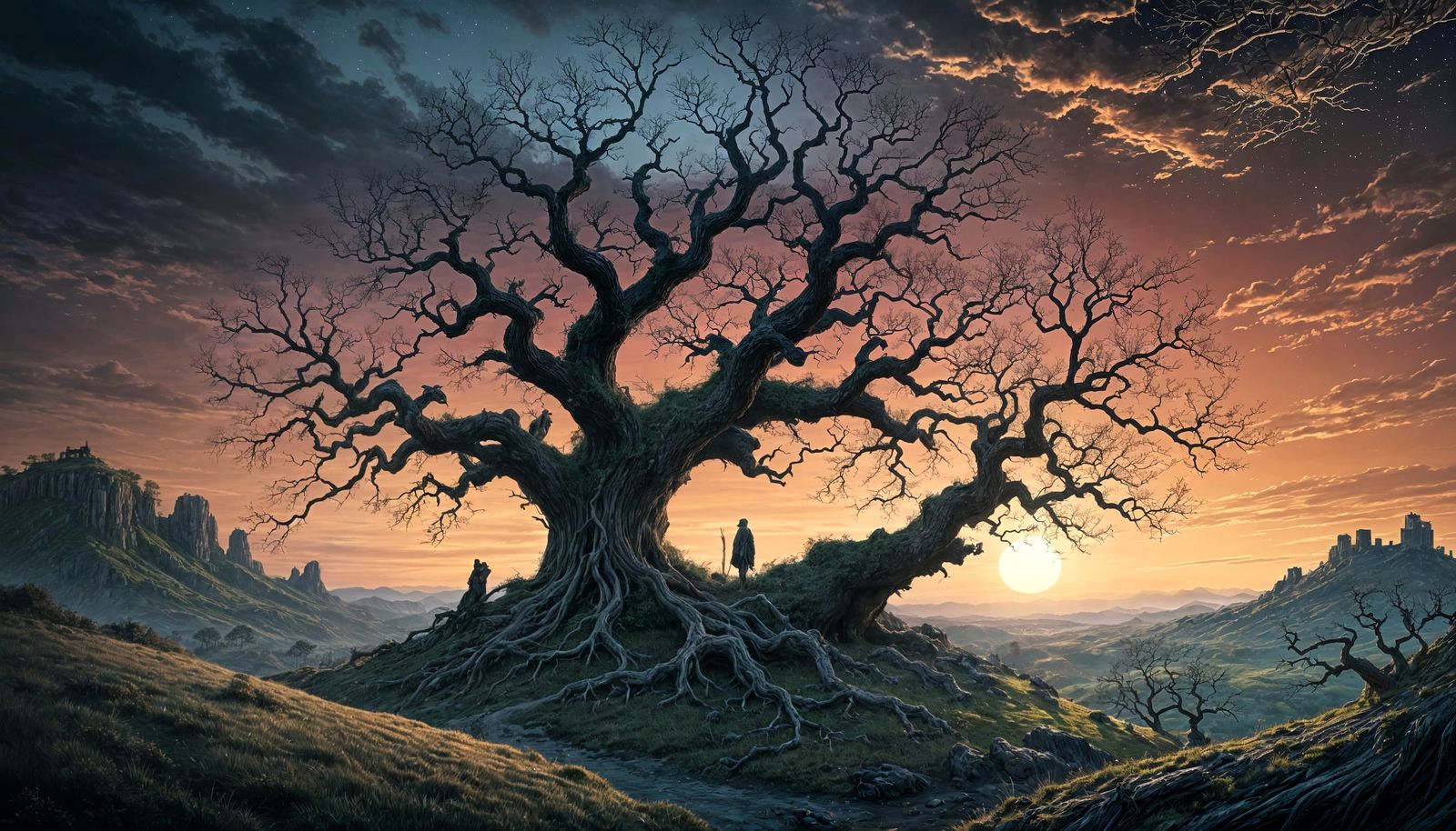 Ancient Ash Tree Grotto at Twilight