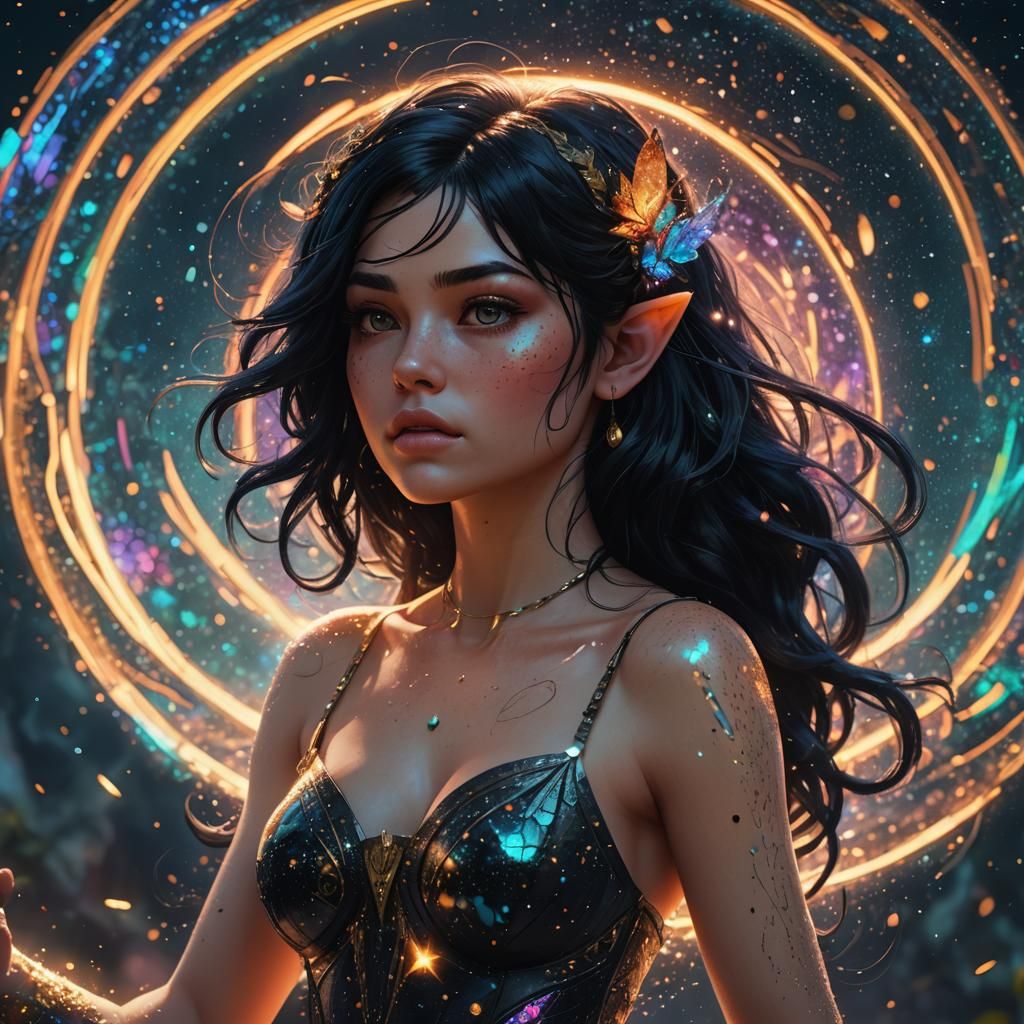 Beautiful Pixie with Black Hair in 8k Resolution