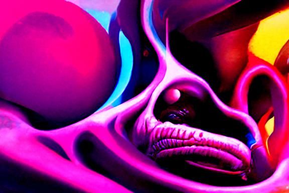 Demonic Grenade Exploding: Hyperrealistic Digital Art