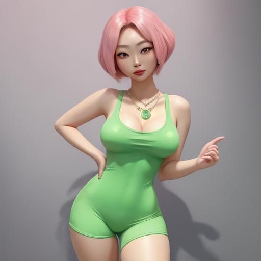 Cute Pastel Pink Cartoon Girl