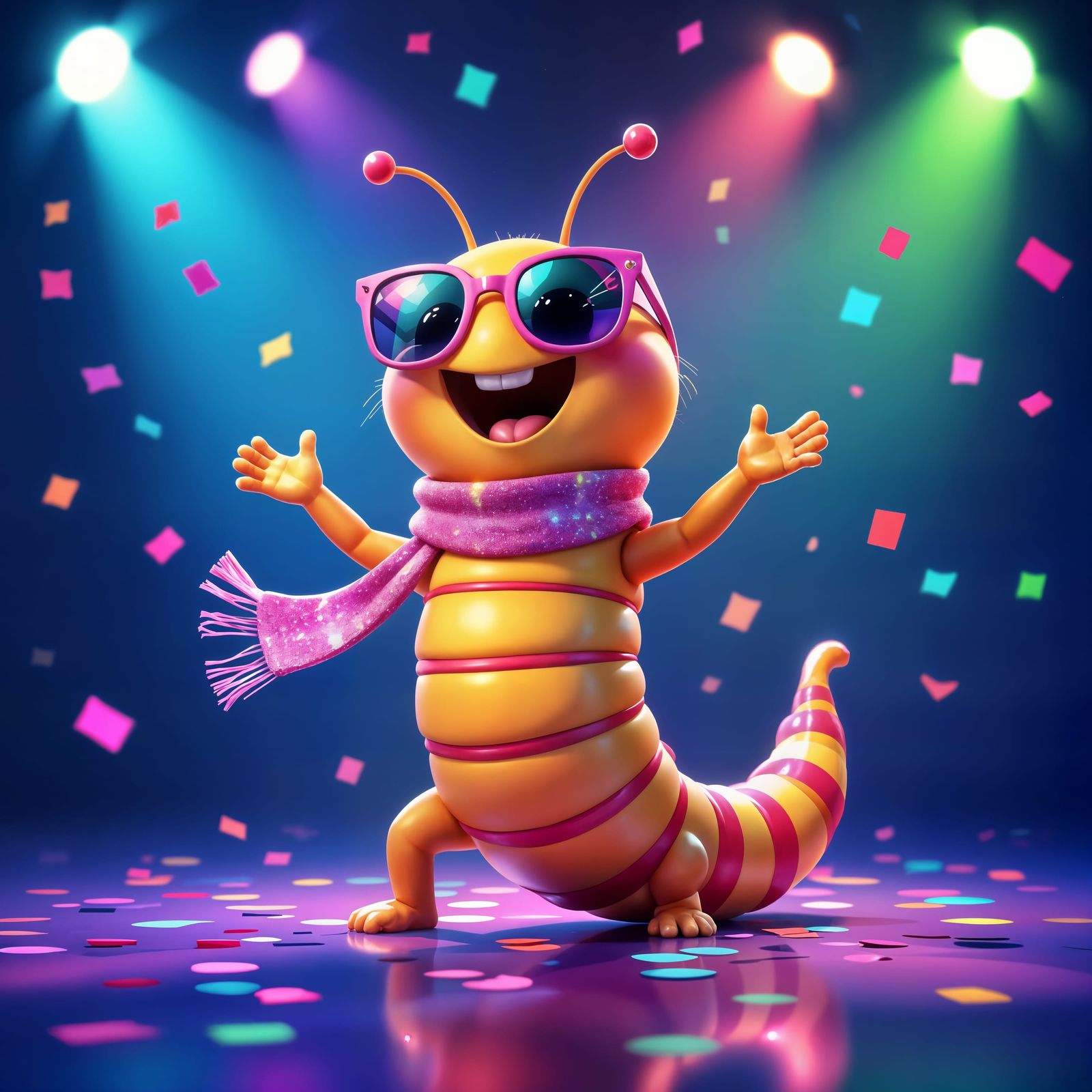 Funky Disco Caterpillar Dance Animation