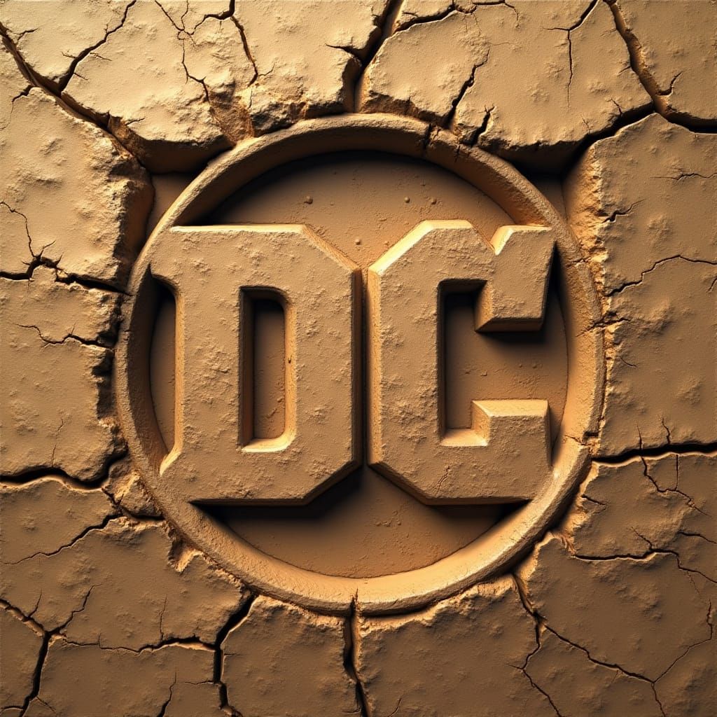 DC Comics Logo Carved in Desert Earth