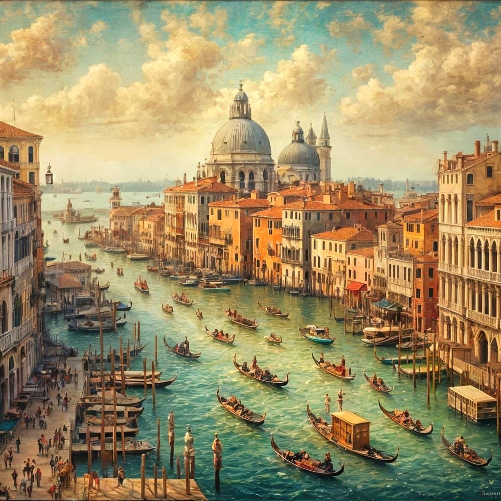 Venetian Masterpiece in Oil Painting Style