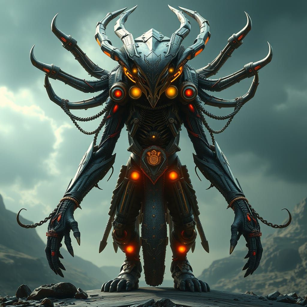 Epic Orion Alien Cowboy in a Stunning Digital Landscape