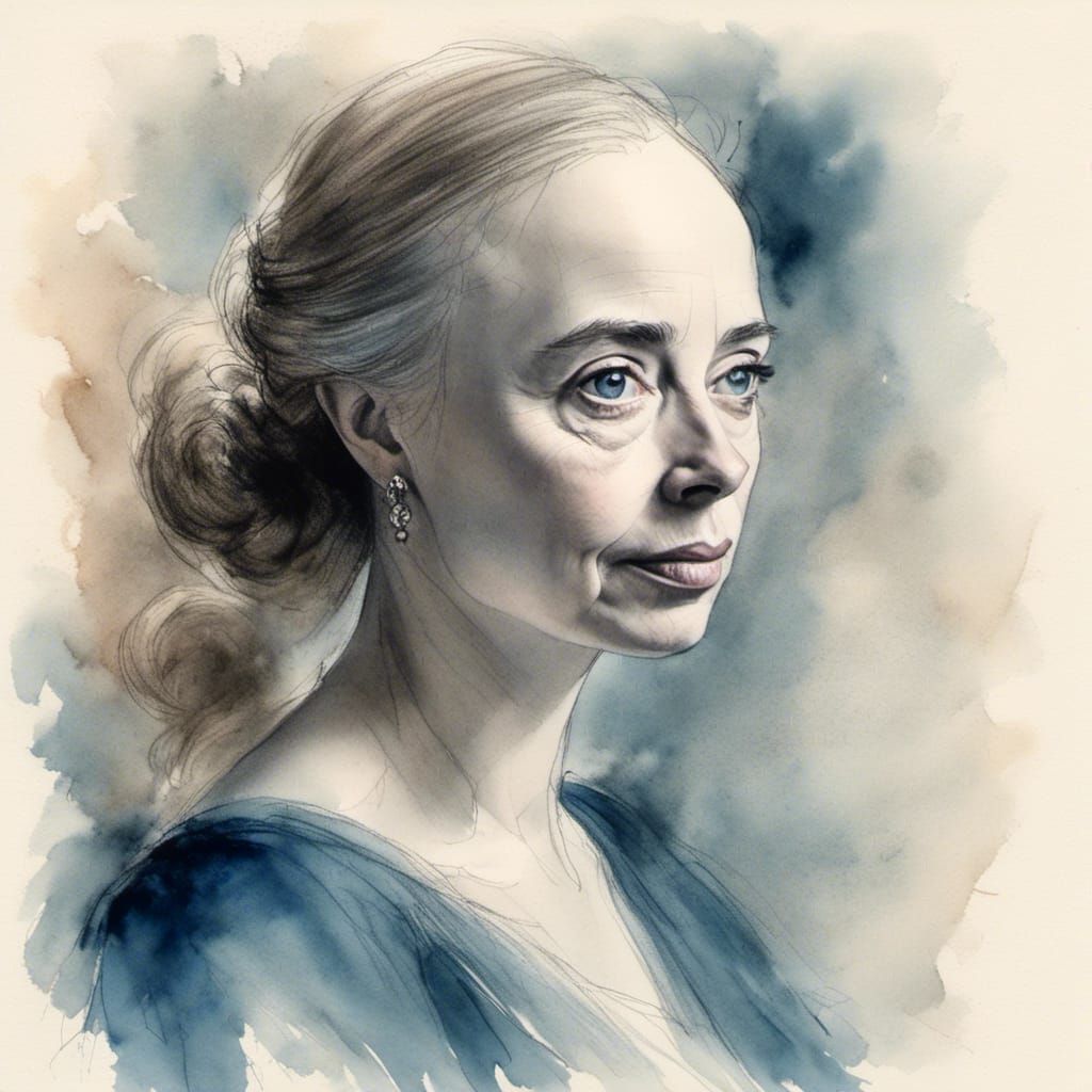 Impressionist Portrait of Trans Woman in Elegant Dress