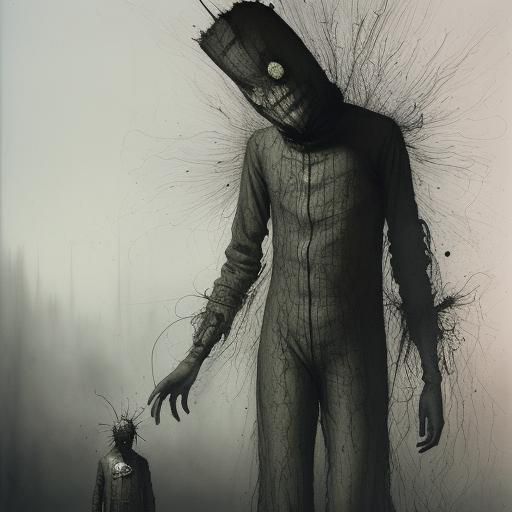 Grotesque Man in Pickle Suit Illustration