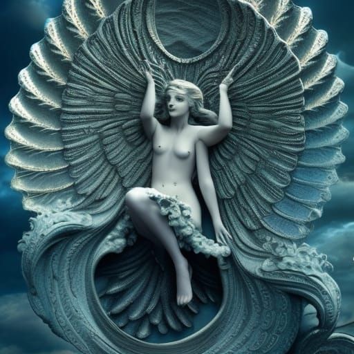 Dramatic Whispering Angel Digital Matte Painting