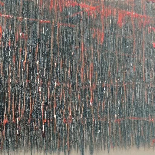 Gallows Silhouette in Fibers: An Oil Painting