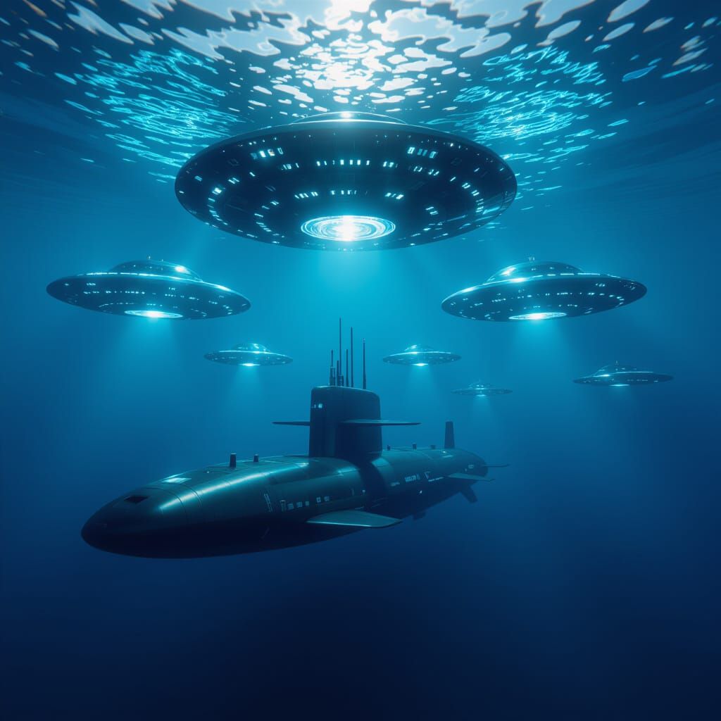 UFOs Near Russian Submarine in Deep Ocean