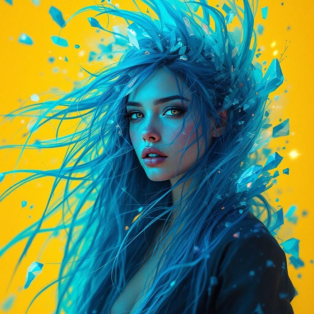 Crystalline Woman: Surreal Digital Portrait