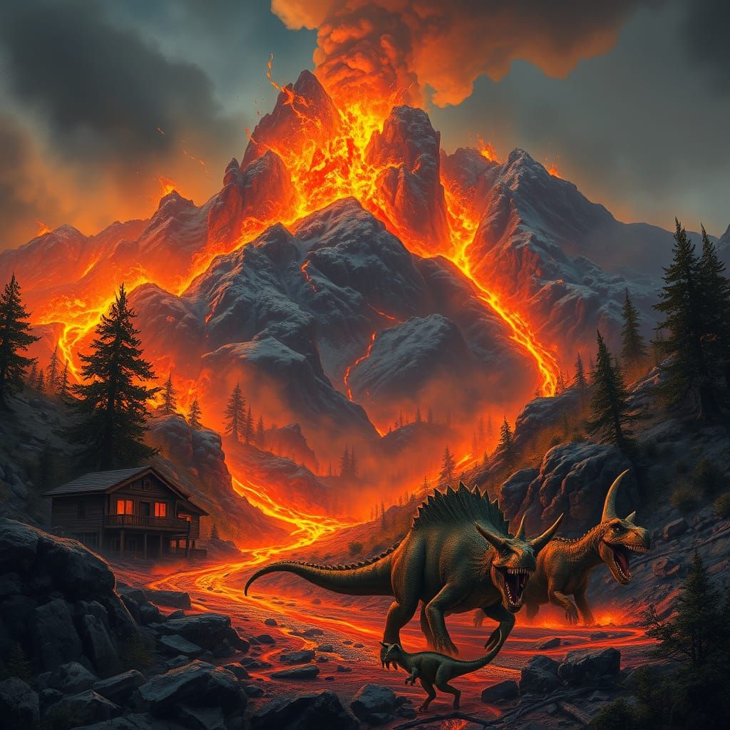 Dinosaurs Flee Inferno as Volcanic Eruptions Devastate Ancie...