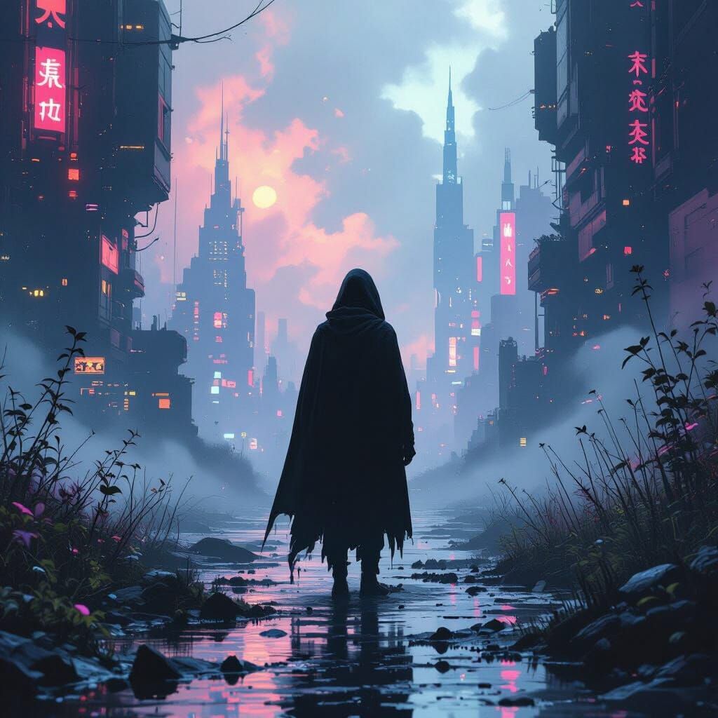 Dreamscape Figure in Dystopian Futuristic Art