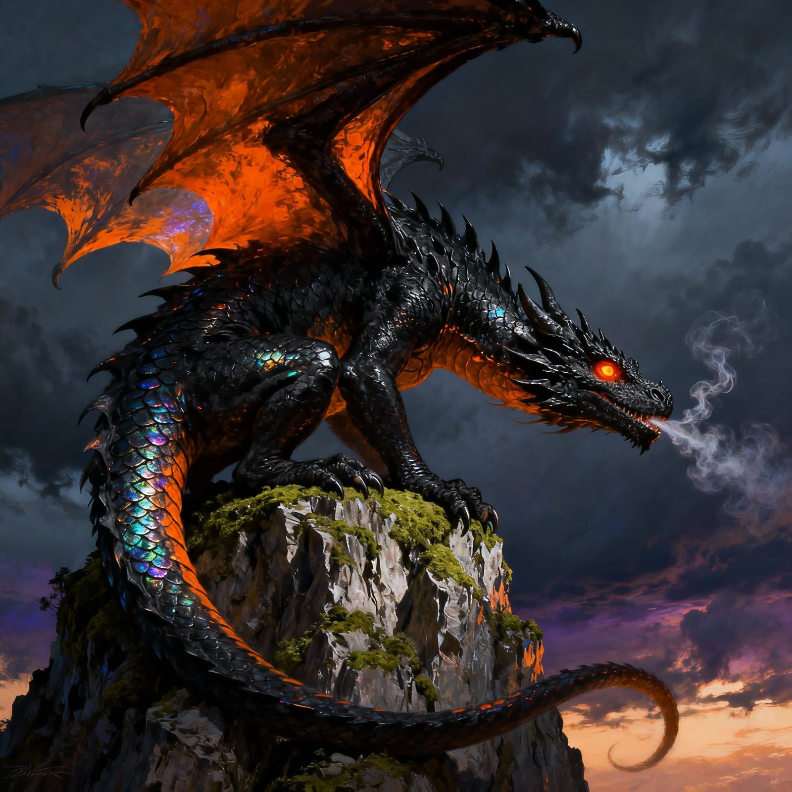 Fearsome Vipertooth Dragon on Cliffside