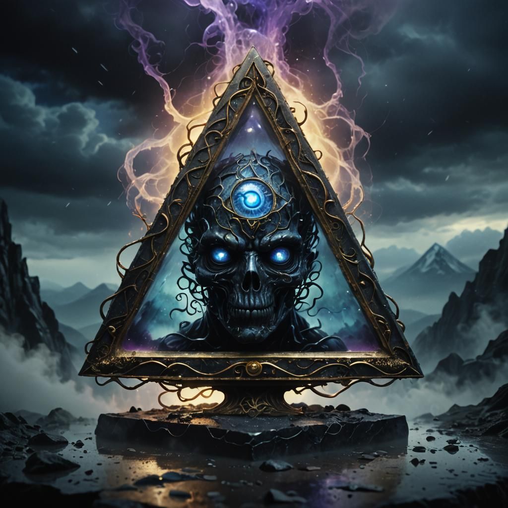 Dark Fantasy Creature with Glowing Glass Eye