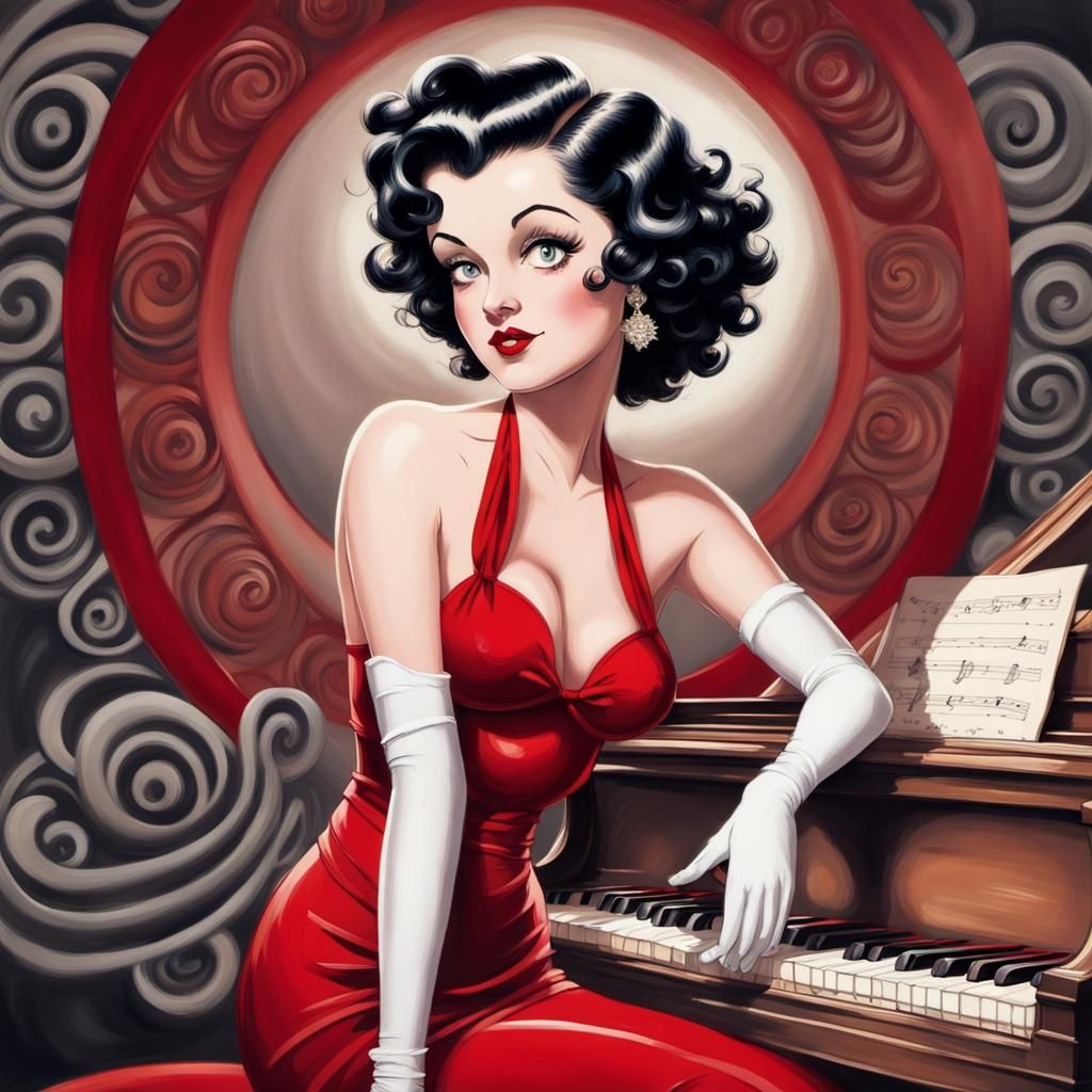 Betty Boop Pin-Up in Art Deco Style