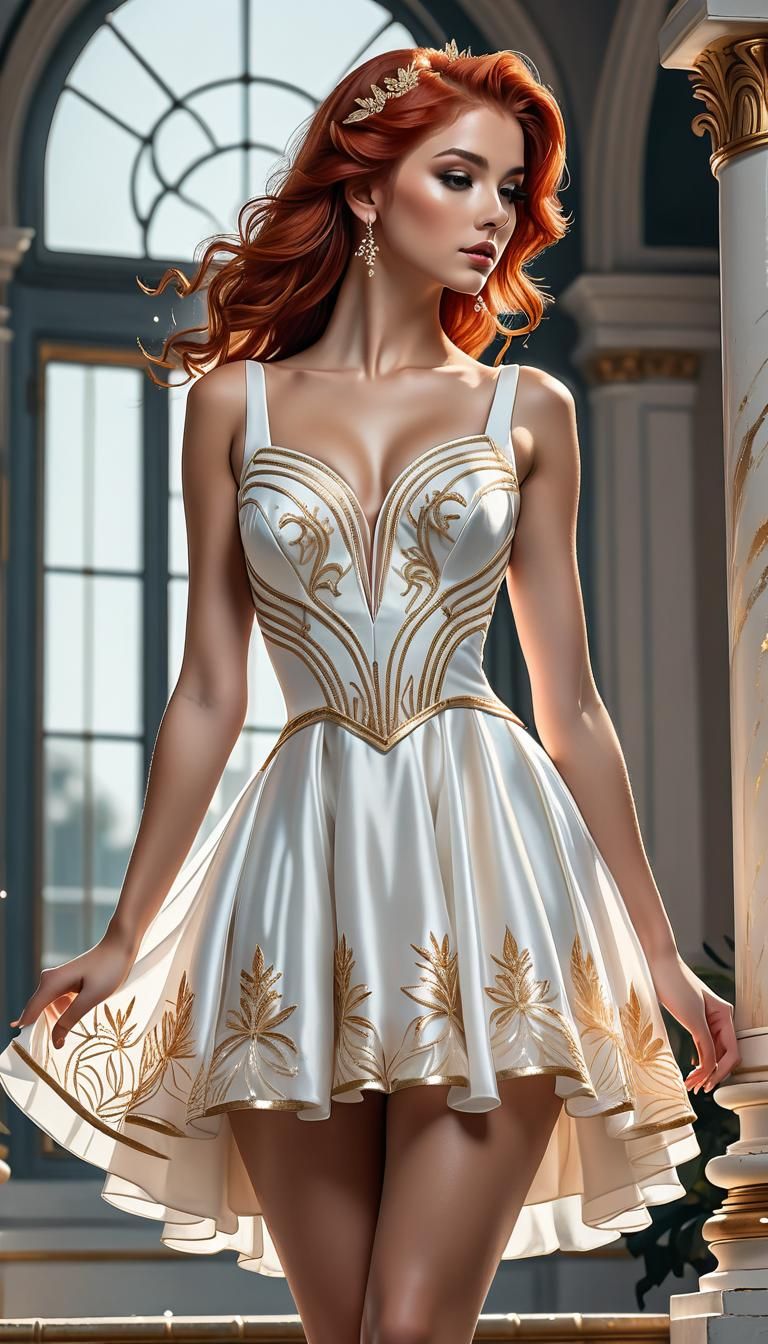 Ballerina in Butterfly Dress with Strong Outlines