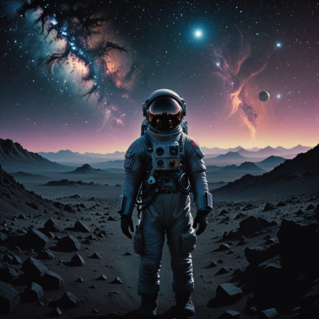 Ethereal Astronaut in Cosmic Silence