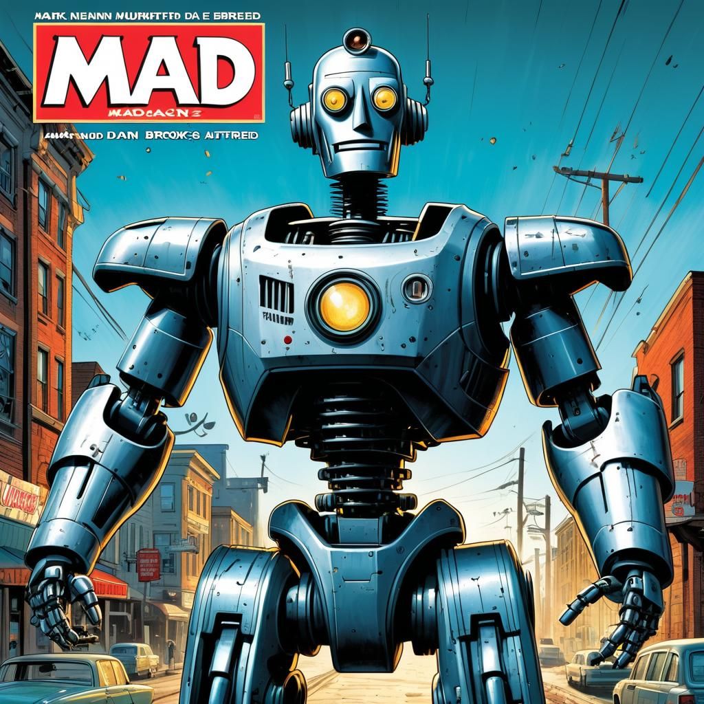 Mad Magazine Robot Cover in Comic Book Style