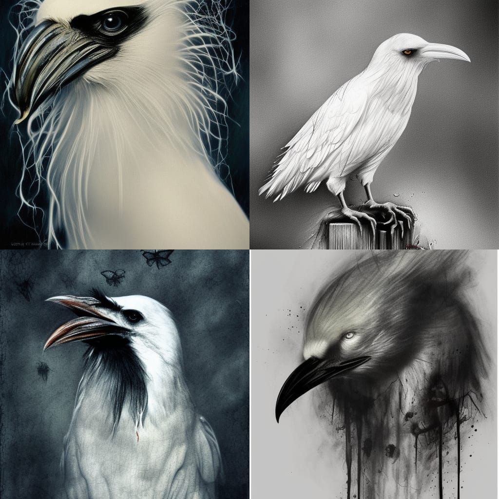Surreal White Crow in Neural Art Style