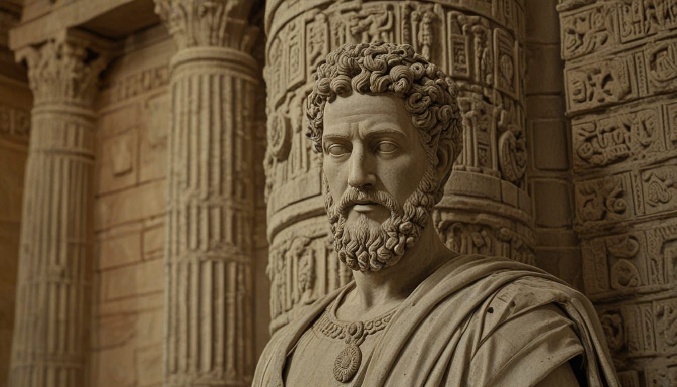 Marcus Aurelius Statue in Ancient Temple