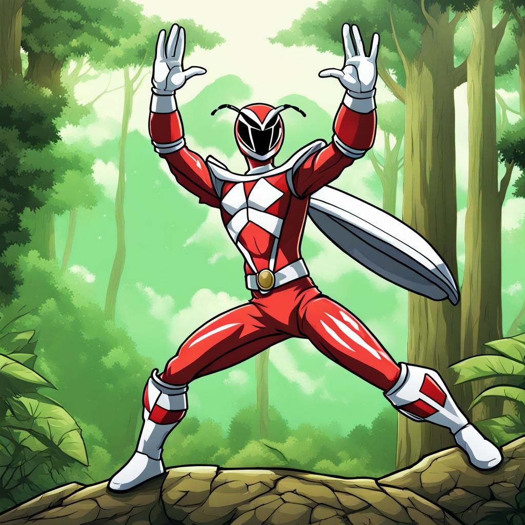 Insect Power Ranger Summons Team in Anime Style