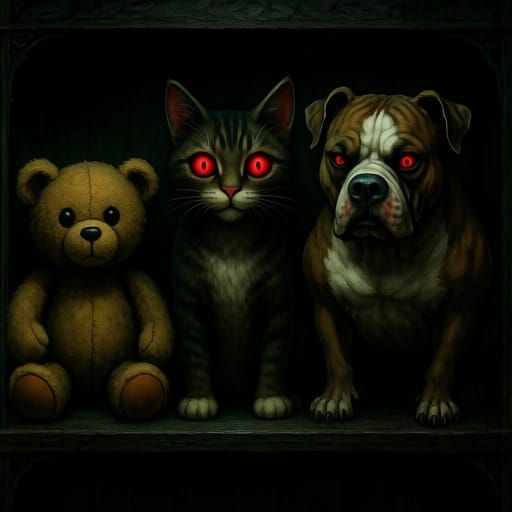 Menacing Plush Animals in Gustave Doré Style