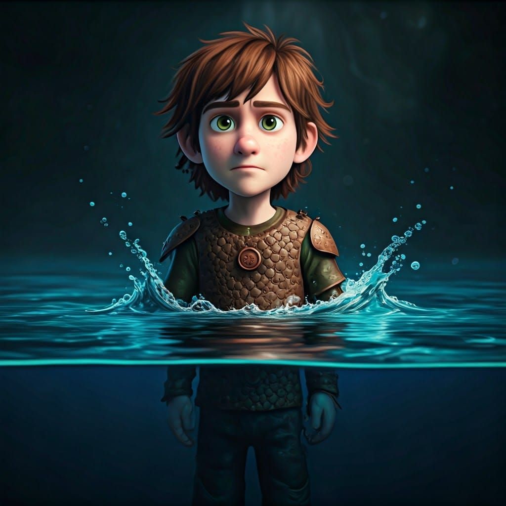 Young Hiccup Emerges: Detailed Fantasy Art