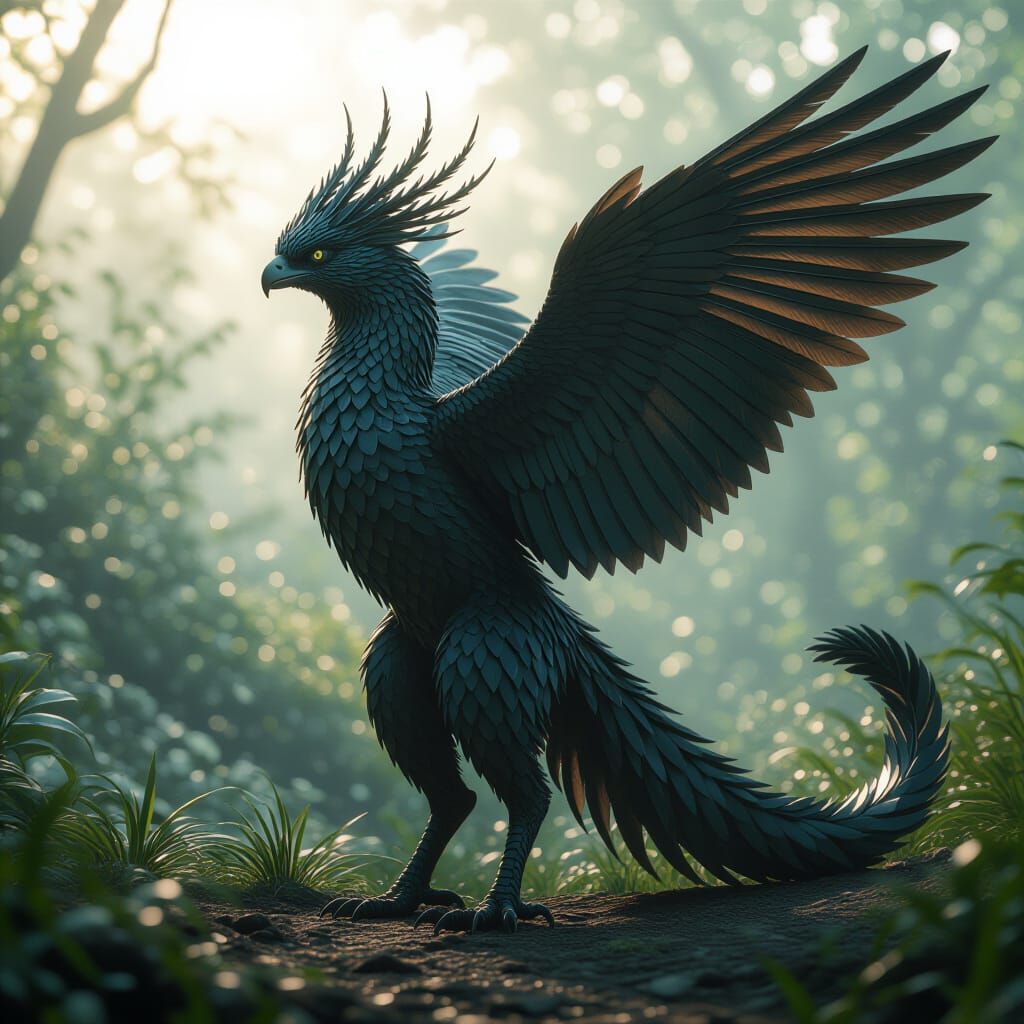 Magical Creatures in Dramatic Cinematic Film Still