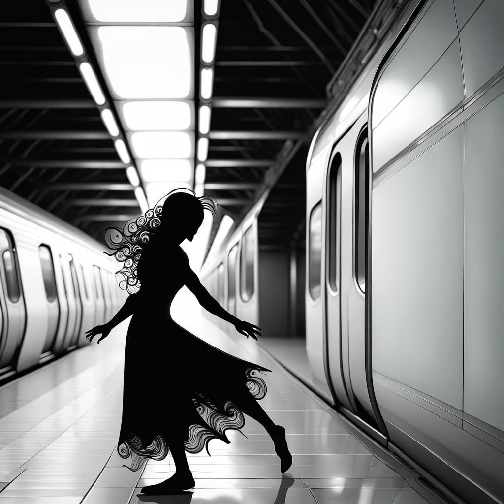 ghost dancer on the subway platform