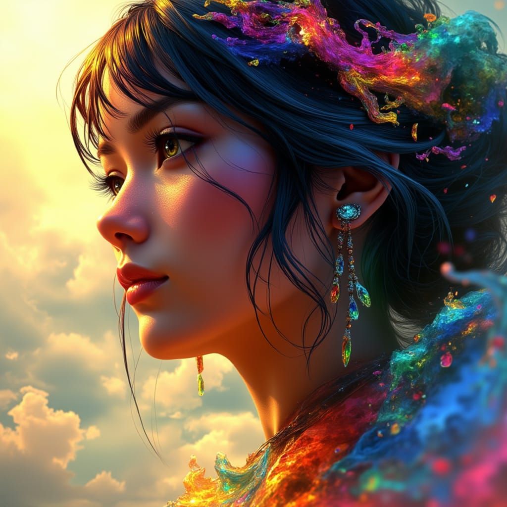 Bohemian Princess Portrait in Dynamic Lighting