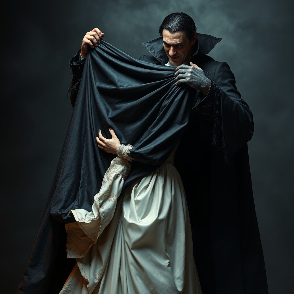 Dark Fantasy Dracula Coerces Enchanting Princess with Flicke...