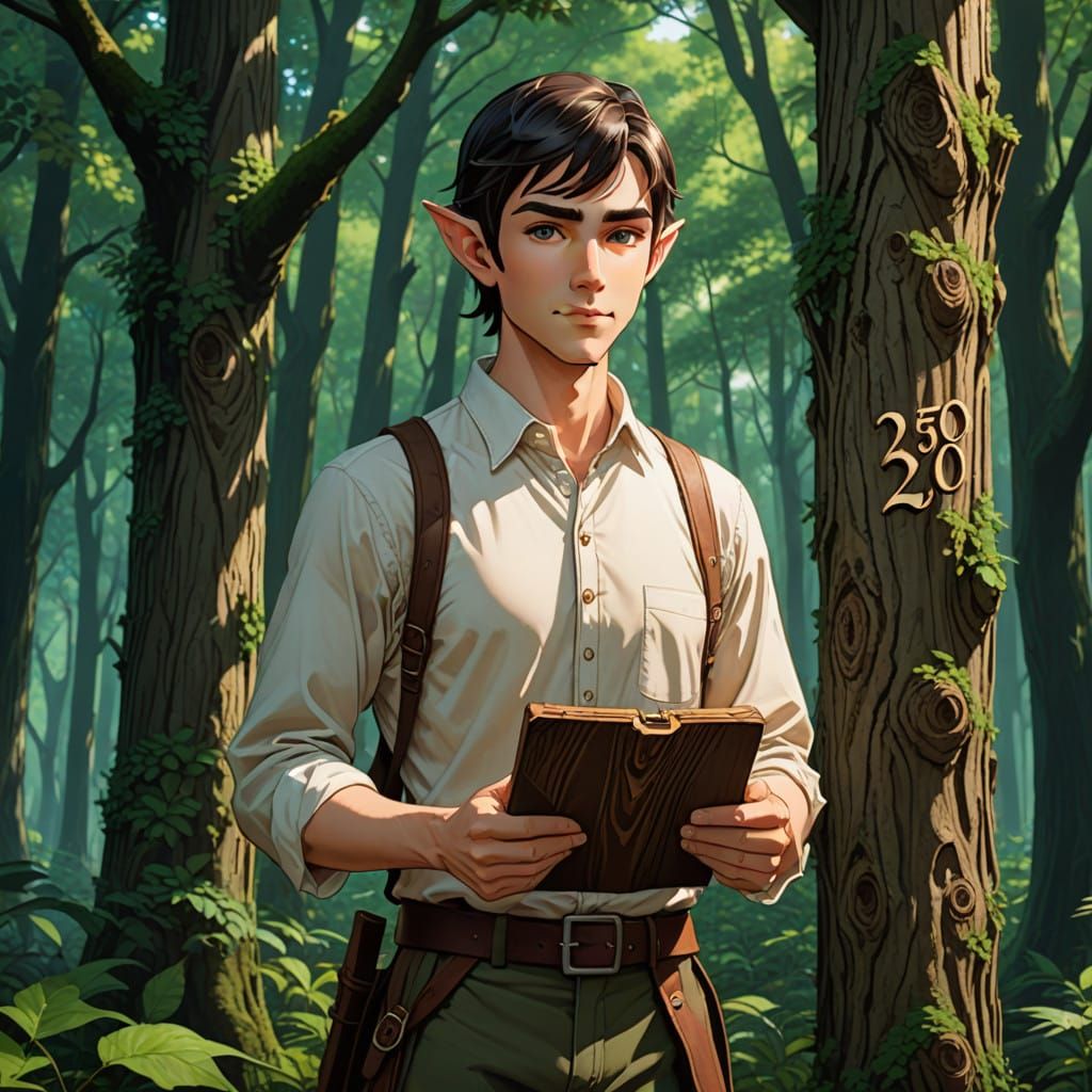 Young Elven Man Celebrates Milestone in a Forest Grove