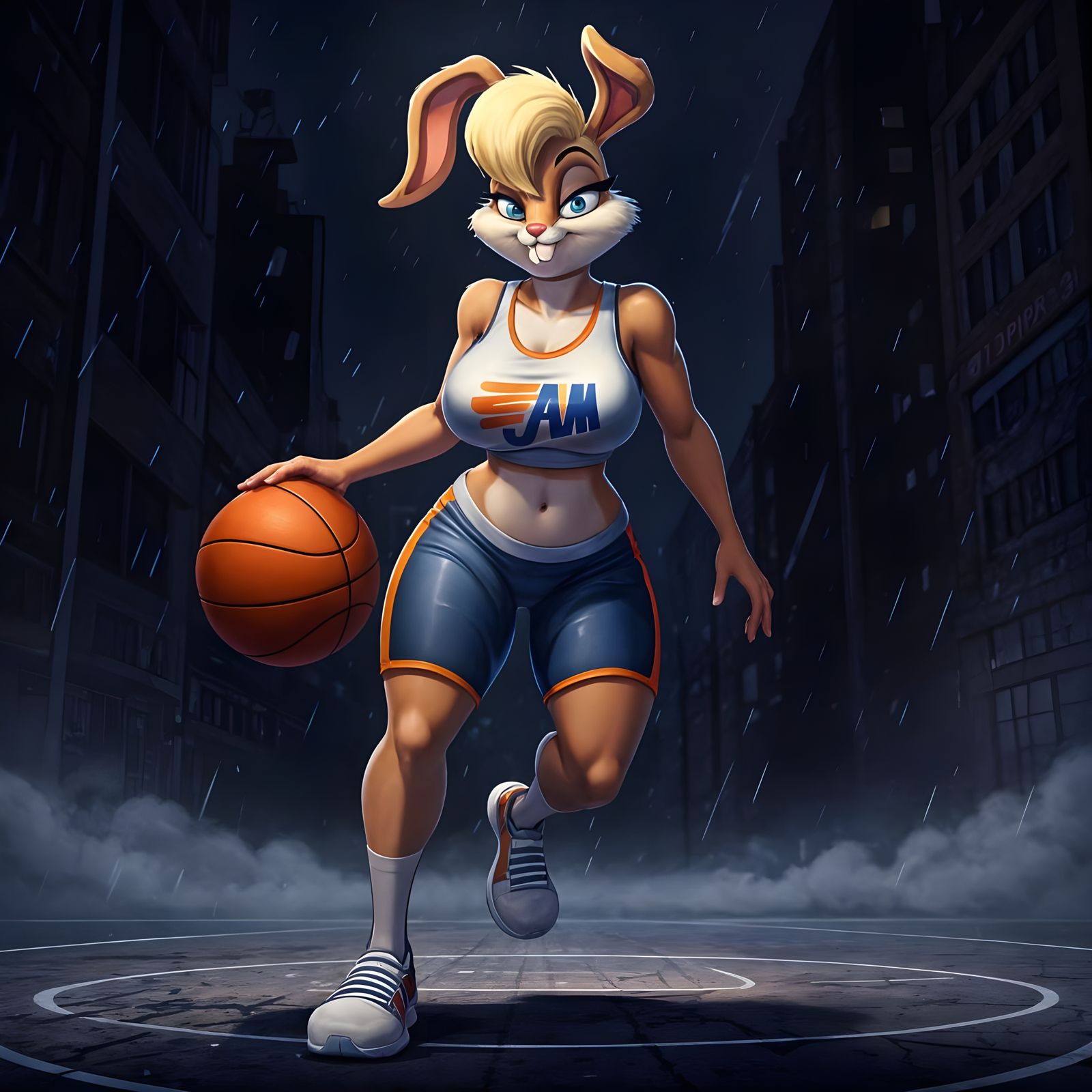 Lola Bunny Dribbling on Urban Court
