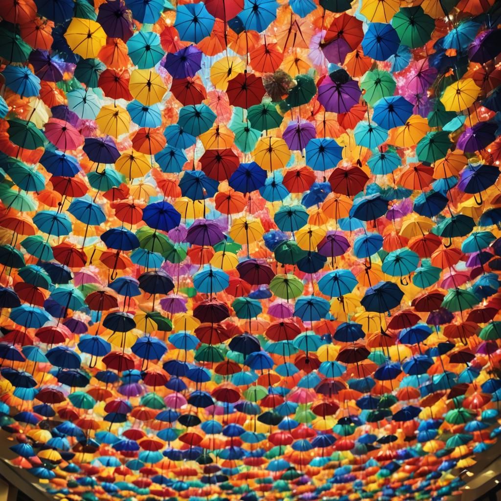 Colorful Miniature Umbrellas as Glass Art