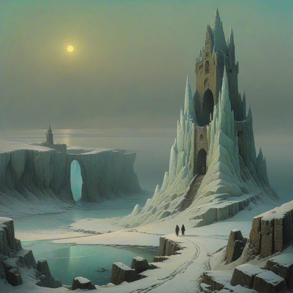 Ice Spire Tower in Dark Fantasy Style