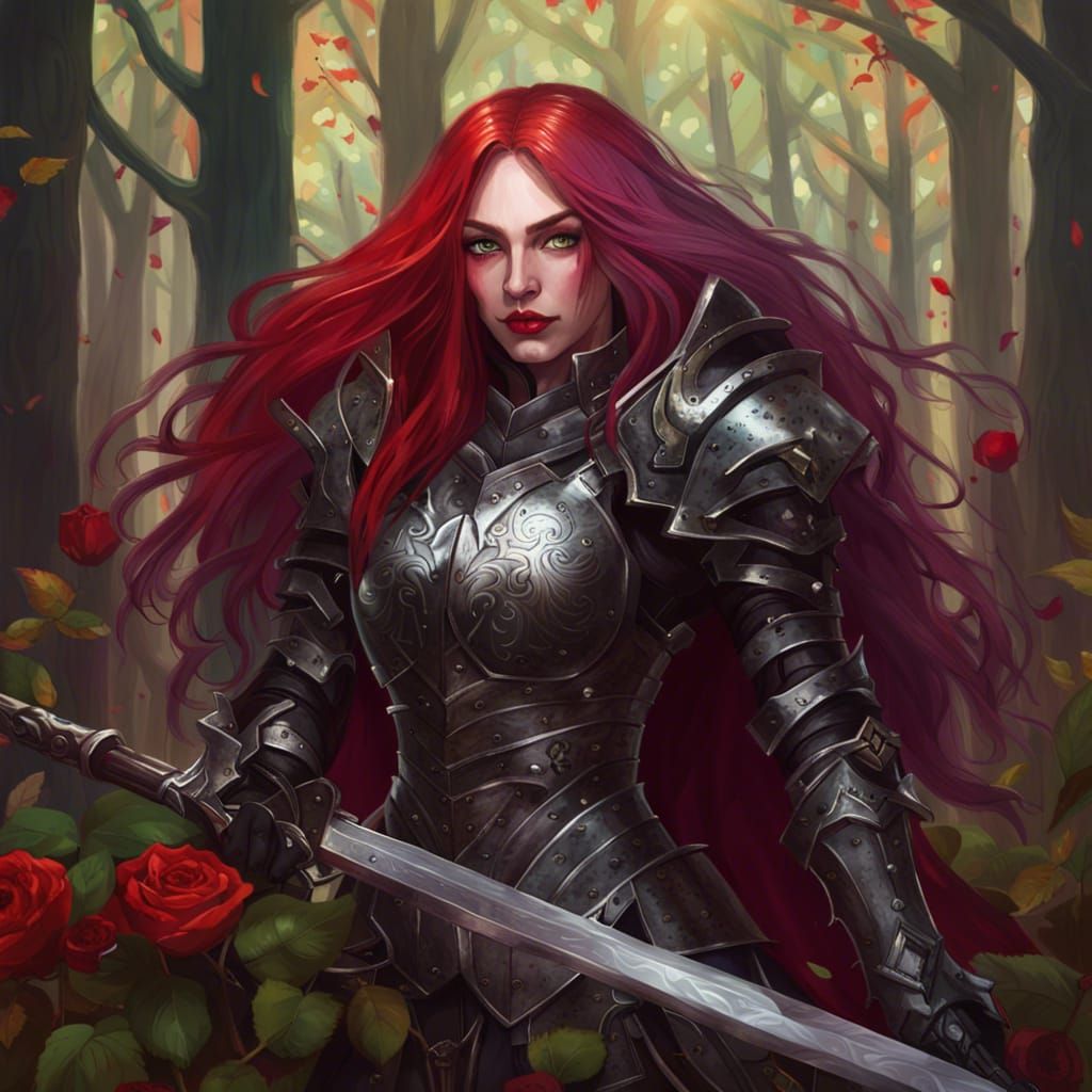 High Gothic Knight Princess in Autumnal Forest