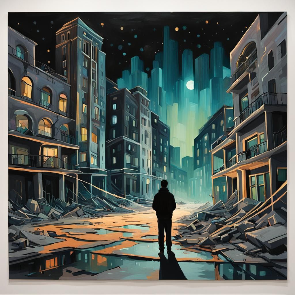 Ghostly Art Deco Building Appears in City Night