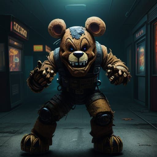 Freddy Fazbear's Security Puppet Jump Scare in Dark Arcade