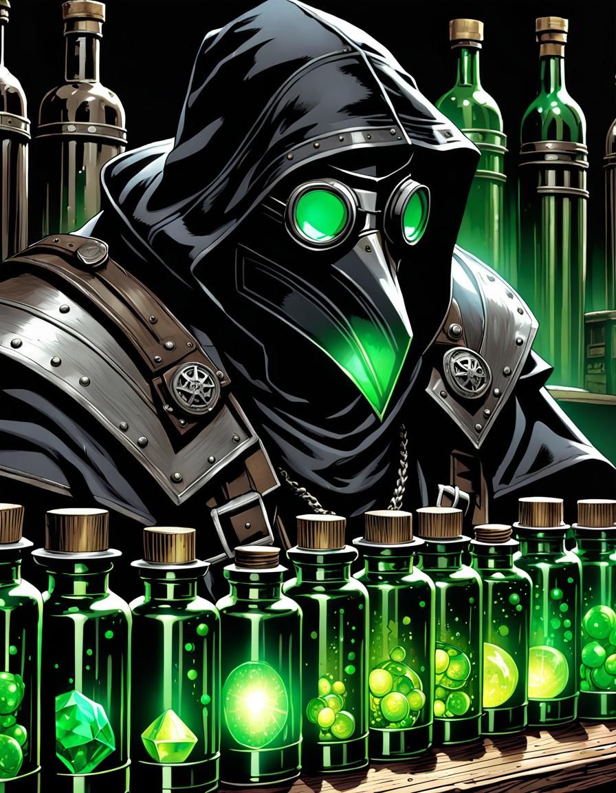 Armored Plague Doctor in Grim Fantasy Art
