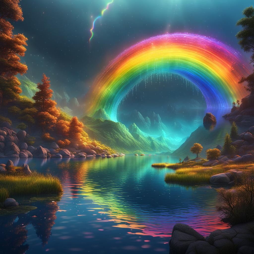 Rainbow Lake: Detailed Matte Painting in Unreal Engine