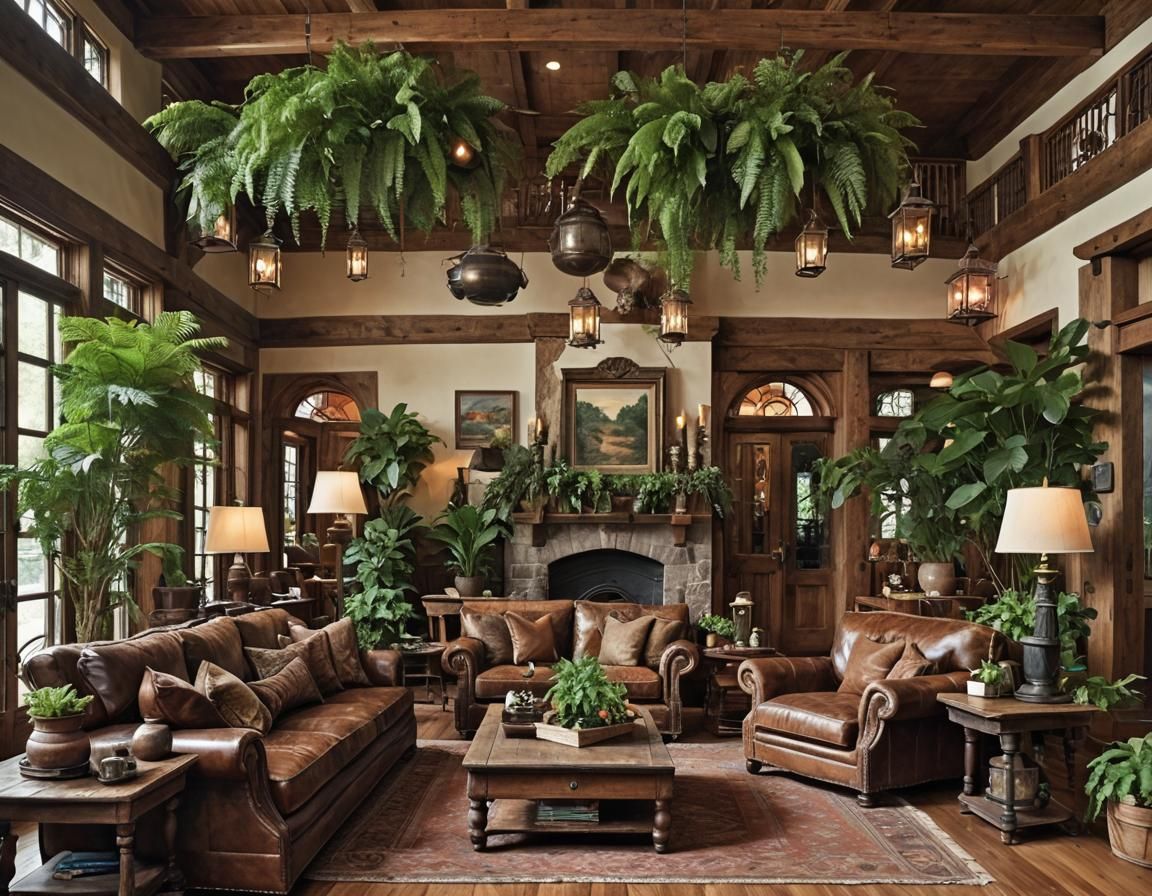 Rustic Living Room Interior with Cozy Decor